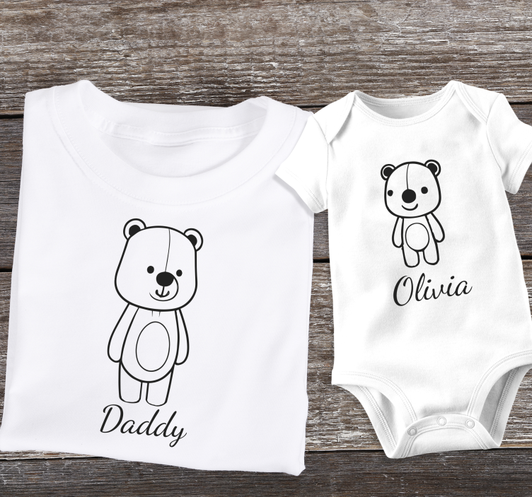 Vater Sohn T Shirt Papabär Babybär - TenStickers