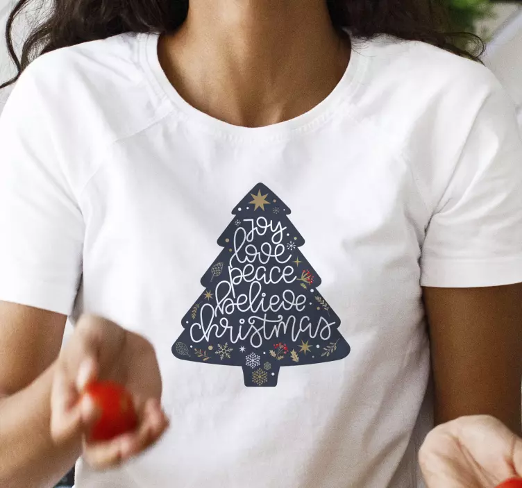 Weihnacht T Shirt baum mit zitat - TenStickers