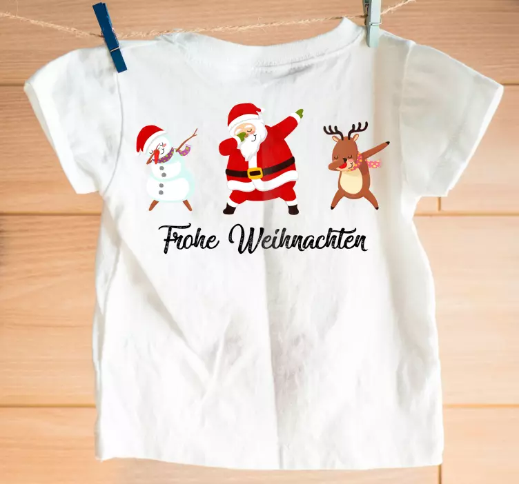 Weihnacht T Shirt schneemann, weihnachtsmann und rentier - TenStickers