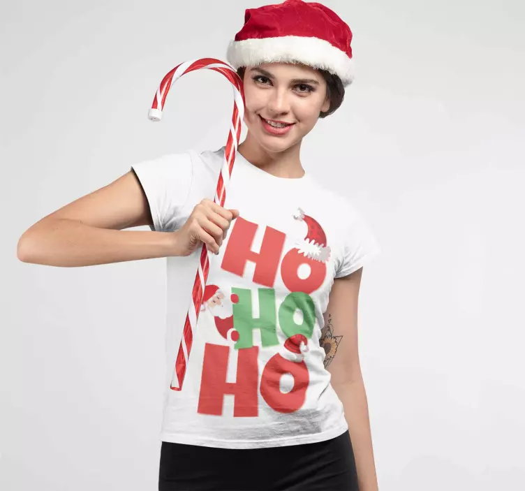 Weihnachts T Shirt "Ho Ho Ho" - TenStickers