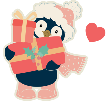 Pärchen T Shirts pinguin-paar verliebt sich an weihnachten - TenStickers