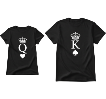 Pärchen t shirts "königin" "könig" für paare - TenStickers