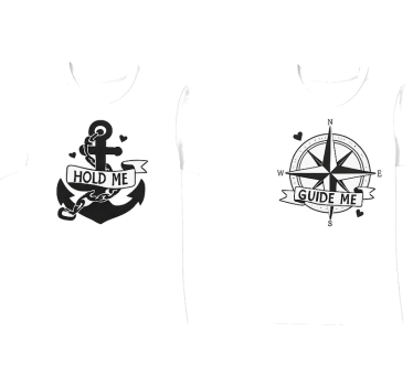 Pärchen t shirts halte mich - führe mich - TenStickers