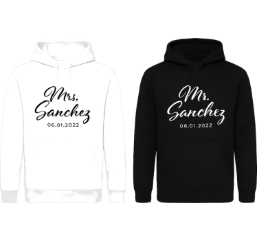 Pärchen t shirts mr & mrs "sanchez" - TenStickers