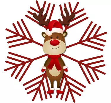 Rentier Schneeflocke Weihnachts T Shirt - TenStickers