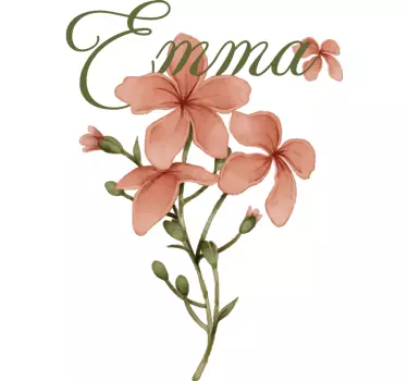 T-shirt mit namen personalisierte blumenmode - TenStickers