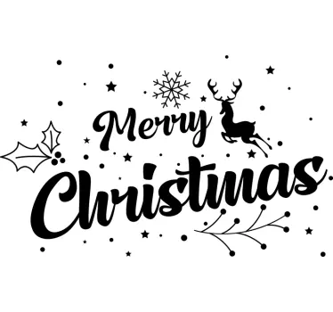 Merry Christmas mit Rentier Weihnachts T Shirt - TenStickers