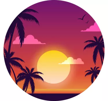 Mutter tochter t shirts sonnenuntergang am strand - TenStickers