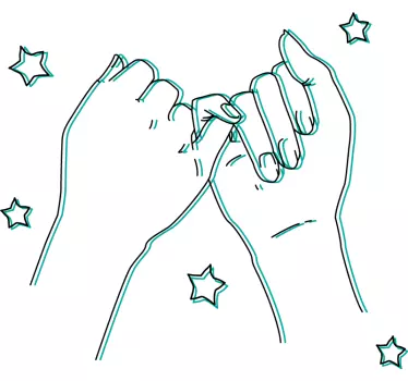 Pärchen t shirts hände die sich verbinden - TenStickers