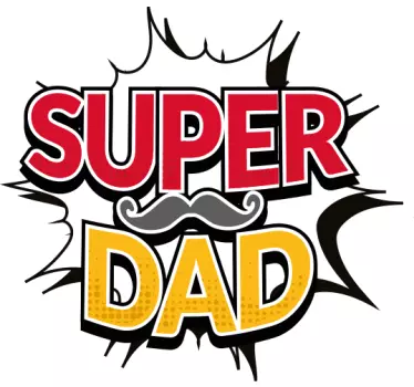 Vater Sohn T Shirt Super Dad Schnurrbart - TenStickers