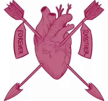 Pärchen t shirts herz und pfeile zusammen - TenStickers