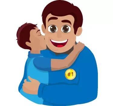 Vater und sohn t shirts glücklicher papa umarmt sohn - TenStickers