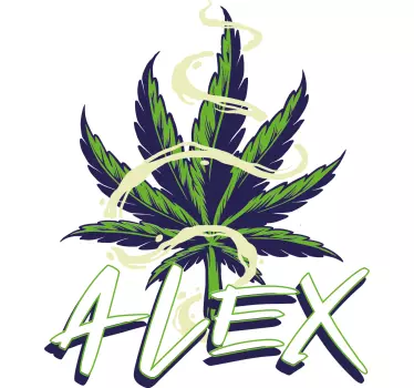 T-shirt mit namen personalisiertes blätterdesign - TenStickers