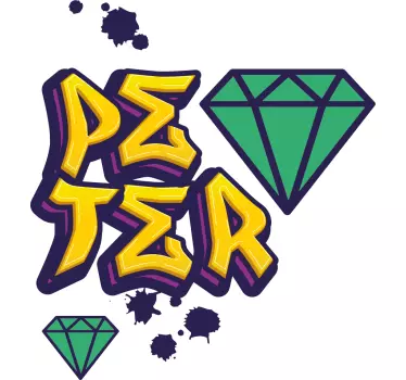 T-shirt mit namen peter diamond design - TenStickers