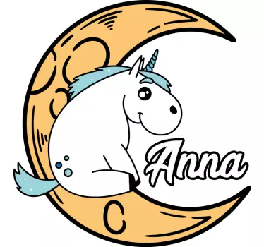 T-shirt mit namen süßes einhorn mond design - TenStickers