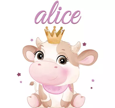 Shirt Baby Süße kuh für mädchen mit Namen - TenStickers