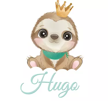 T-shirt baby mit gekröntem faultier-charakter - TenStickers