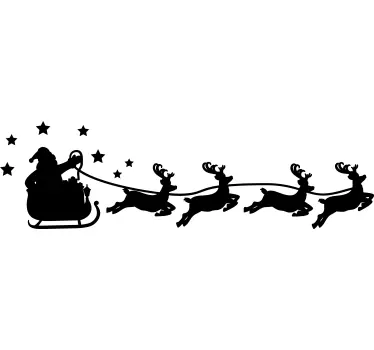 Weihnacht t shirt santa schlitten rentierreise - TenStickers