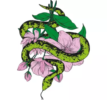 Mutter tochter t shirts schlange mit blüten - TenStickers