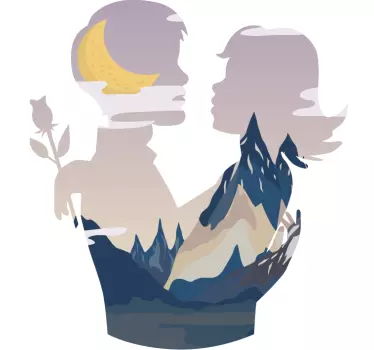 Mutter tochter t shirts silhouette der verbundenheit - TenStickers