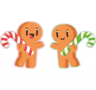 Lebkuchenmann mit Zuckerstange Weihnachts T Shirt - TenStickers