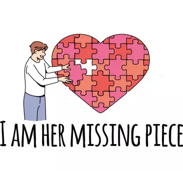 Pärchen t shirts puzzlestücke herzverbindung - TenStickers