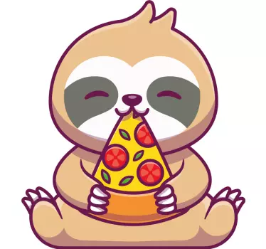 Pärchen t shirts mit niedlichen faultieren beim pizzaessen - TenStickers