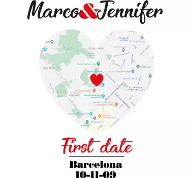 Partner T Shirts First Date Karte - TenStickers