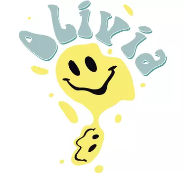 T-shirt mit namen fröhliches gelbes smiley - TenStickers