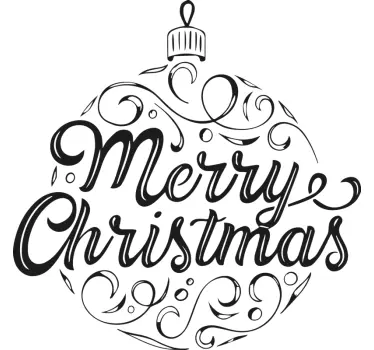 Merry Christmas Schwarz Weihnachtspullover - TenStickers