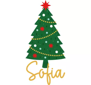 Weihnachtsbaum mit Namen Weihnachtspullover - TenStickers