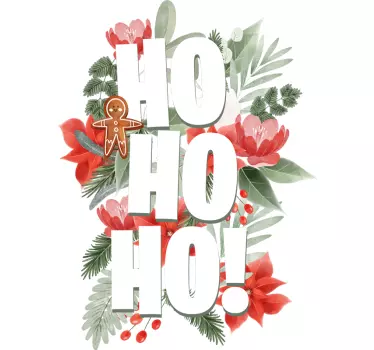 Florales Ho Ho Ho Weihnachtspullover - TenStickers