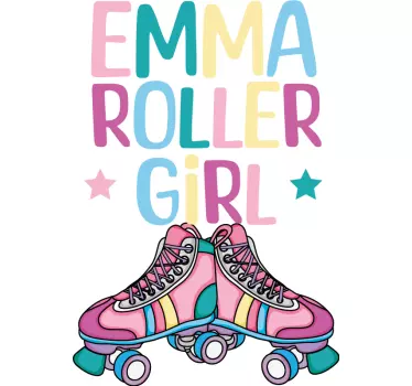 Kinder T Shirt Inline Skates mit Namen - TenStickers