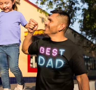 T Shirt Vatertag Best Dad Neon - TenStickers