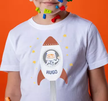 Kinder T Shirt Astronauta con cohete - TenStickers
