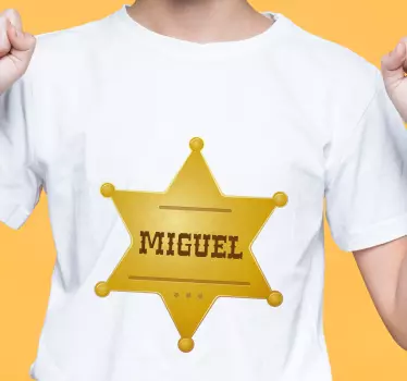 Kinder T Shirt benutzerdefiniertes sheriff-abzeichen - TenStickers