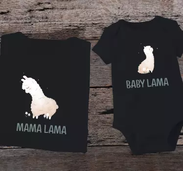 Mama Tochter T Shirt Baby-lama und mutter-lama - TenStickers