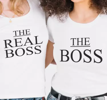 Mutter tochter t shirts das echte boss duo - TenStickers