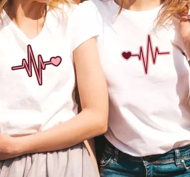 Mutter tochter t shirts herzschlag liebesverbindung - TenStickers