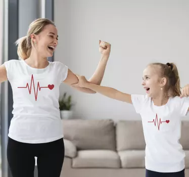 Mutter tochter t shirts herzschlag verbindung - TenStickers