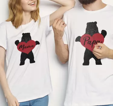 Mutter tochter t shirts mit bezauberndem bärenliebe - TenStickers
