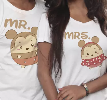 Mutter tochter t shirts mit niedlichen figuren - TenStickers