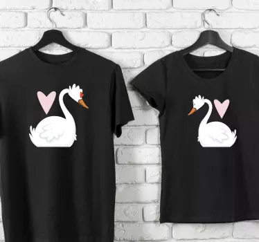 Mutter tochter t shirts mit schwanenliebe grafik - TenStickers