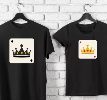 Mutter tochter t shirts mit spielkarten krone - TenStickers