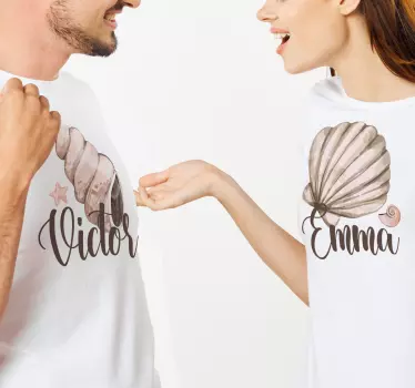 Mutter tochter t shirts personalisierte muschel bekleidung - TenStickers