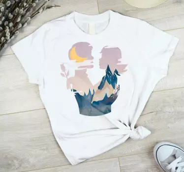 Mutter tochter t shirts silhouette der verbundenheit - TenStickers