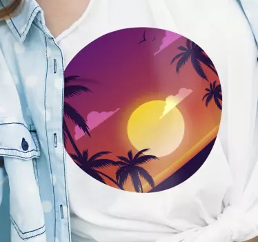 Mutter tochter t shirts sonnenuntergang am strand - TenStickers