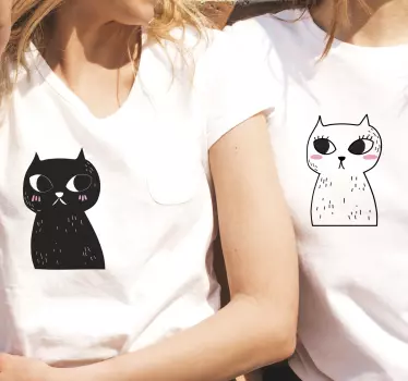 Mutter tochter t shirts süße katzen begleiter - TenStickers