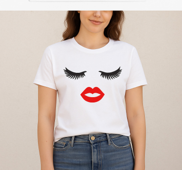 Mutter tochter t shirts wimpern und lippen - TenStickers