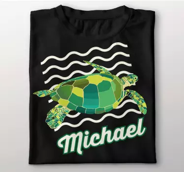 Original t shirt mit grüner meeresschildkröte illustration - TenStickers